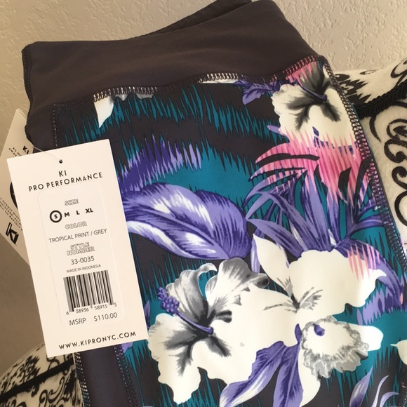 SOLD!💖 NWT Ki Pro Performance Tropical Print Grey - Picture 3 of 6